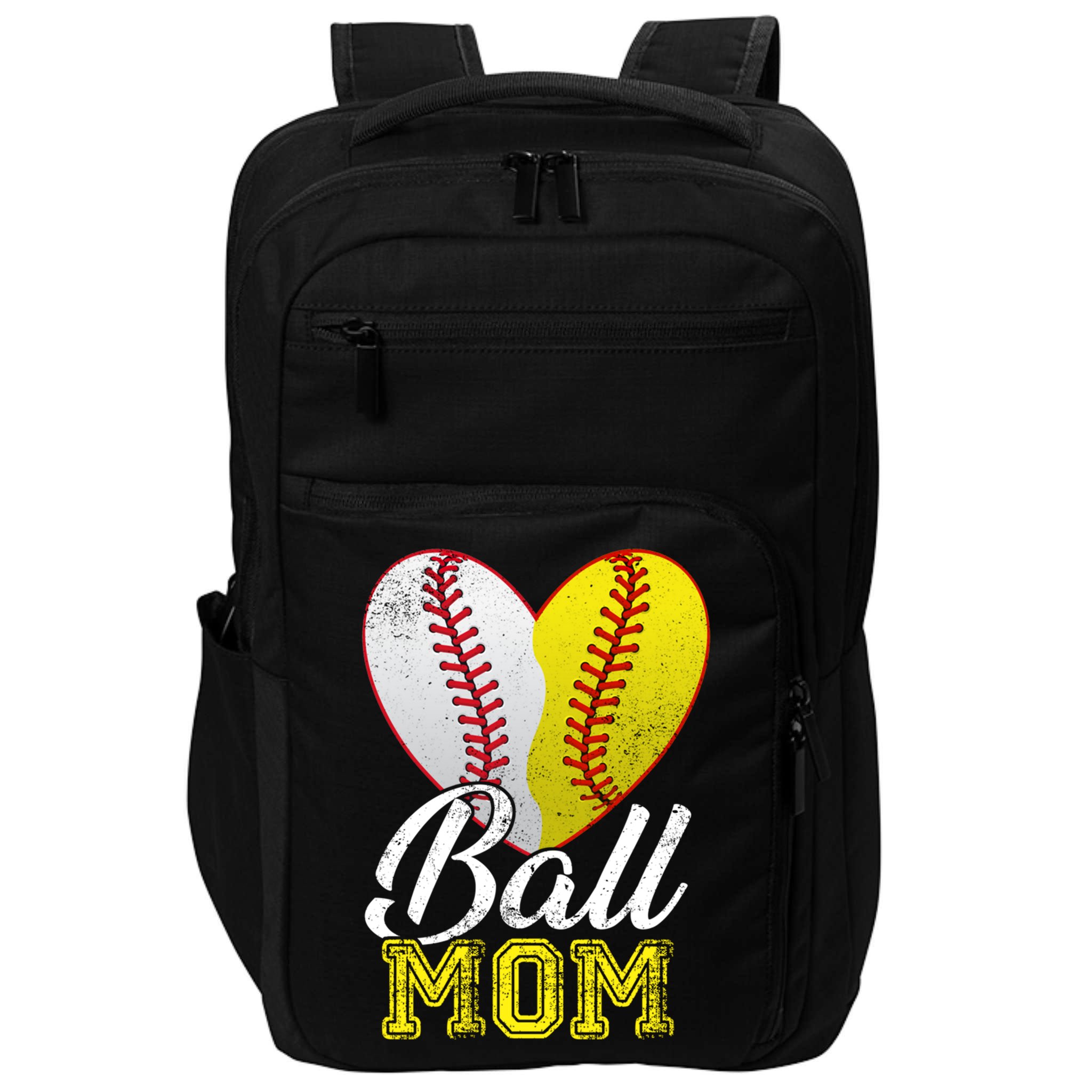 Ball Mom Women Mama Heart Baseball Softball Mother's Day Gift Impact Tech Backpack