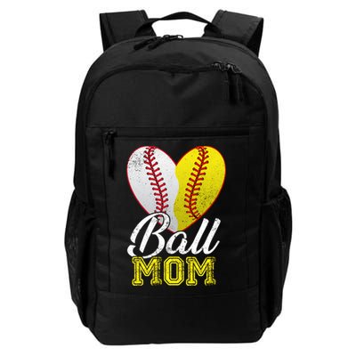 Ball Mom Women Mama Heart Baseball Softball Mother's Day Gift Backpack