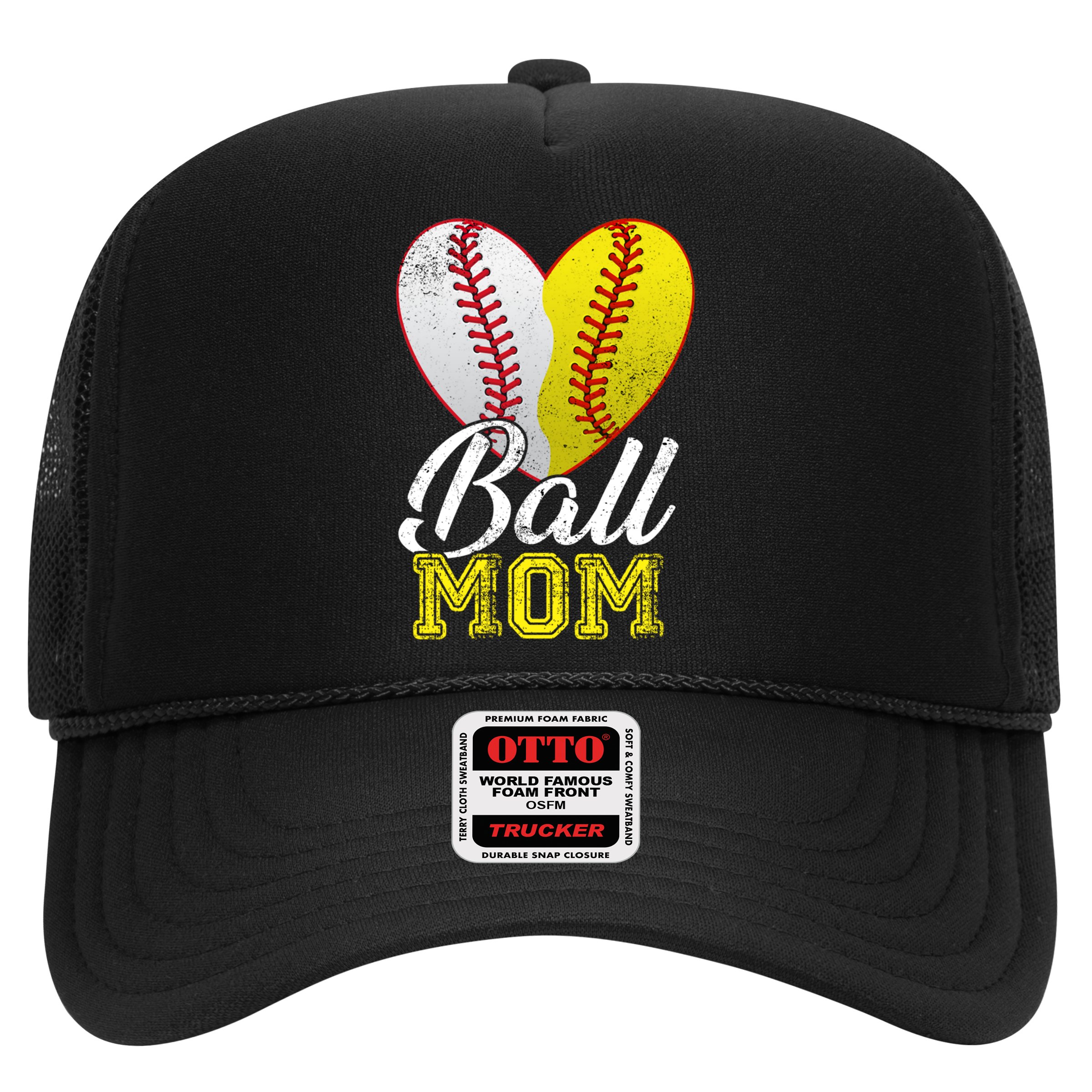 Ball Mom Women Mama Heart Baseball Softball Mother's Day Gift Hat