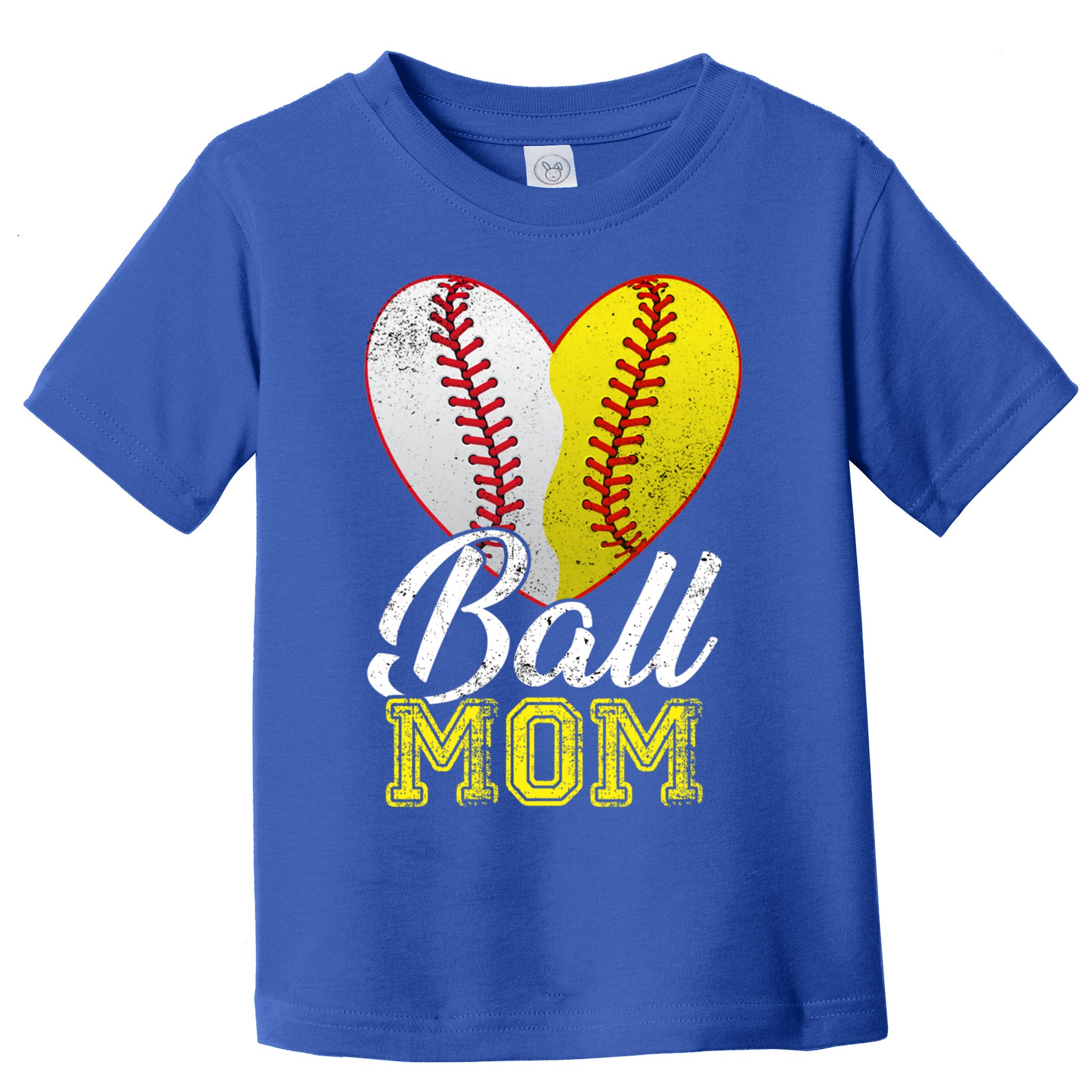 Ball Mom Women Mama Heart Baseball Softball Mother's Day Gift Toddler T-Shirt