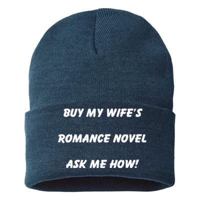 Buy My Wifes Romance Novel Ask Me How! Sustainable Knit Beanie