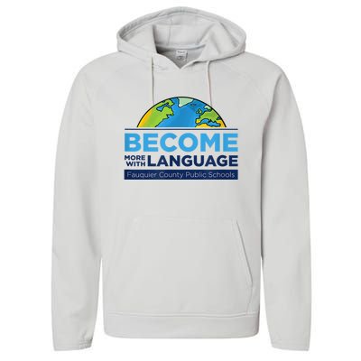 Become More With Language. ESL Teacher. Performance Fleece Hoodie