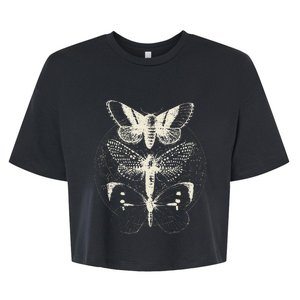 Butterfly Moth Witchcore Insect Astronomy Lover Witchy Bella+Canvas Jersey Crop Tee