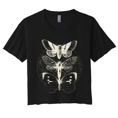 Butterfly Moth Witchcore Insect Astronomy Lover Witchy Women's Crop Top Tee