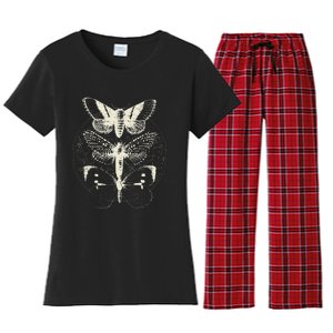 Butterfly Moth Witchcore Insect Astronomy Lover Witchy Women's Flannel Pajama Set