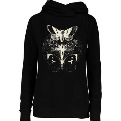 Butterfly Moth Witchcore Insect Astronomy Lover Witchy Womens Funnel Neck Pullover Hood