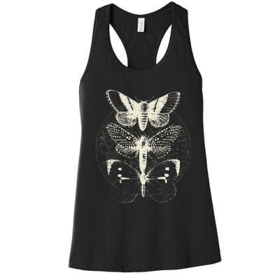 Butterfly Moth Witchcore Insect Astronomy Lover Witchy Women's Racerback Tank