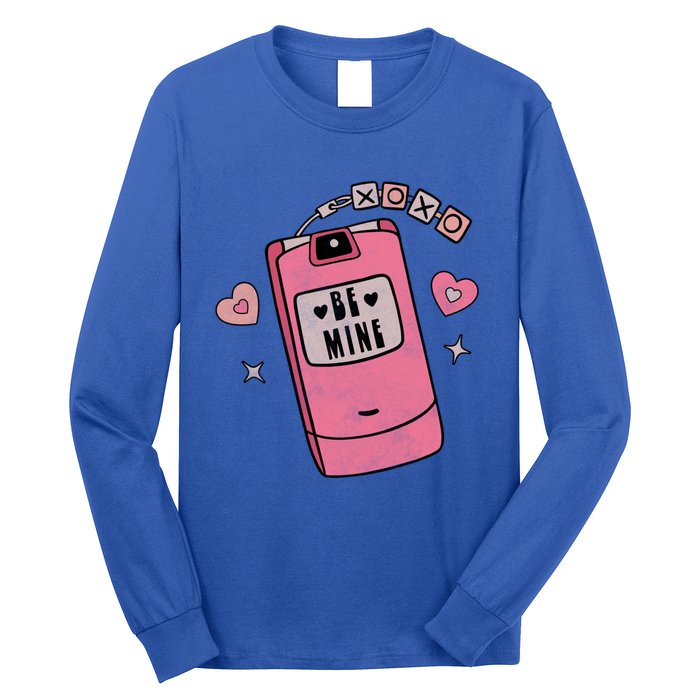 Be Mine Xoxo Hugs Kisses Groovy Retro Valentine's Day Couple Gift Long Sleeve Shirt