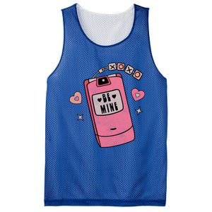 Be Mine Xoxo Hugs Kisses Groovy Retro Valentine's Day Couple Gift Mesh Reversible Basketball Jersey Tank