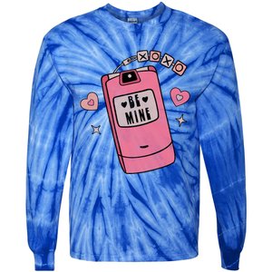 Be Mine Xoxo Hugs Kisses Groovy Retro Valentine's Day Couple Gift Tie-Dye Long Sleeve Shirt