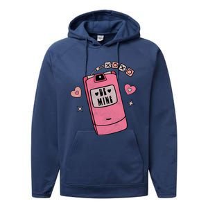 Be Mine Xoxo Hugs Kisses Groovy Retro Valentine's Day Couple Gift Performance Fleece Hoodie