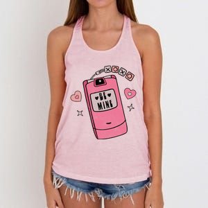 Be Mine Xoxo Hugs Kisses Groovy Retro Valentine's Day Couple Gift Women's Knotted Racerback Tank