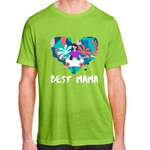 Best Mama Yoga Mom Gift Adult ChromaSoft Performance T-Shirt