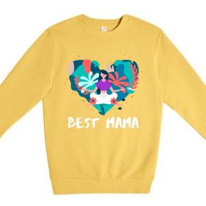 Best Mama Yoga Mom Gift Premium Crewneck Sweatshirt