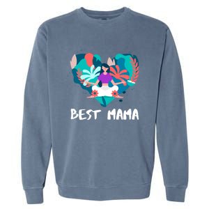 Best Mama Yoga Mom Gift Garment-Dyed Sweatshirt