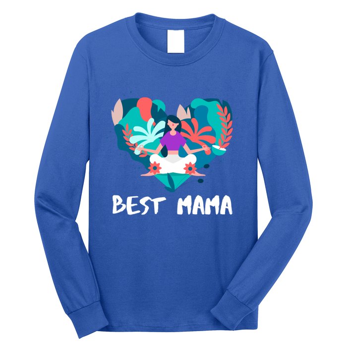 Best Mama Yoga Mom Gift Long Sleeve Shirt