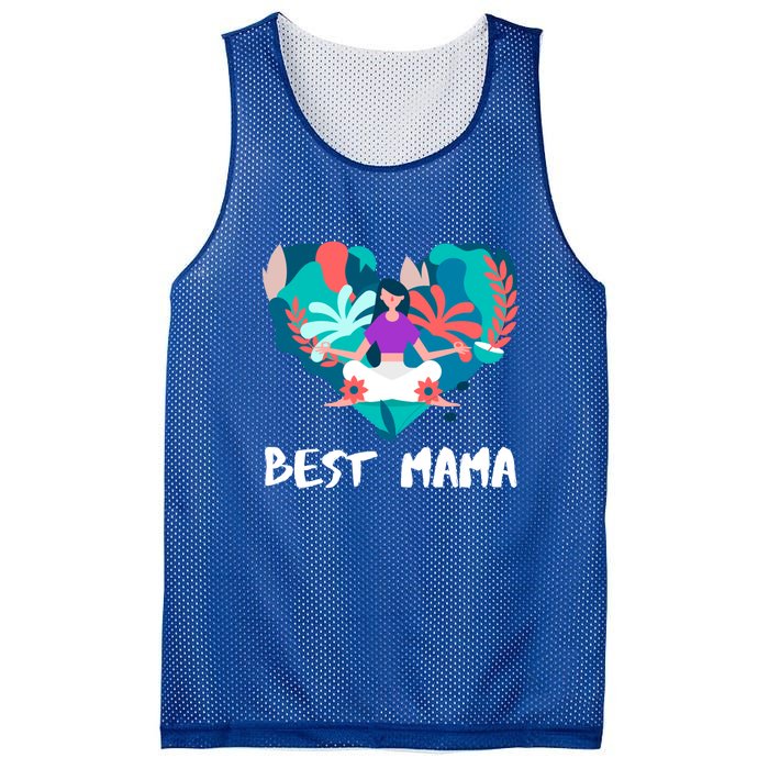 Best Mama Yoga Mom Gift Mesh Reversible Basketball Jersey Tank