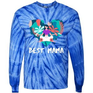 Best Mama Yoga Mom Gift Tie-Dye Long Sleeve Shirt