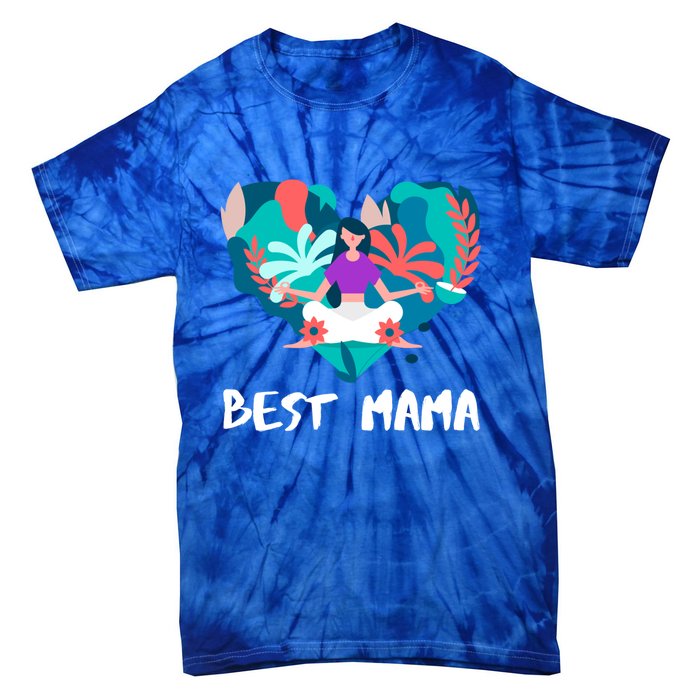 Best Mama Yoga Mom Gift Tie-Dye T-Shirt