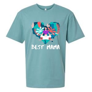 Best Mama Yoga Mom Gift Sueded Cloud Jersey T-Shirt