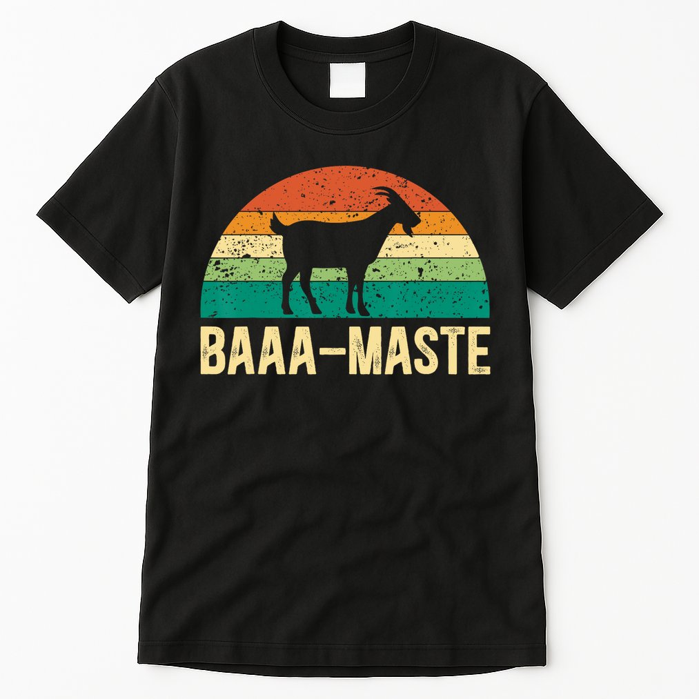 Baaa Maste Yoga Lover Spiritual Meditation Goat Lady Tall T-Shirt