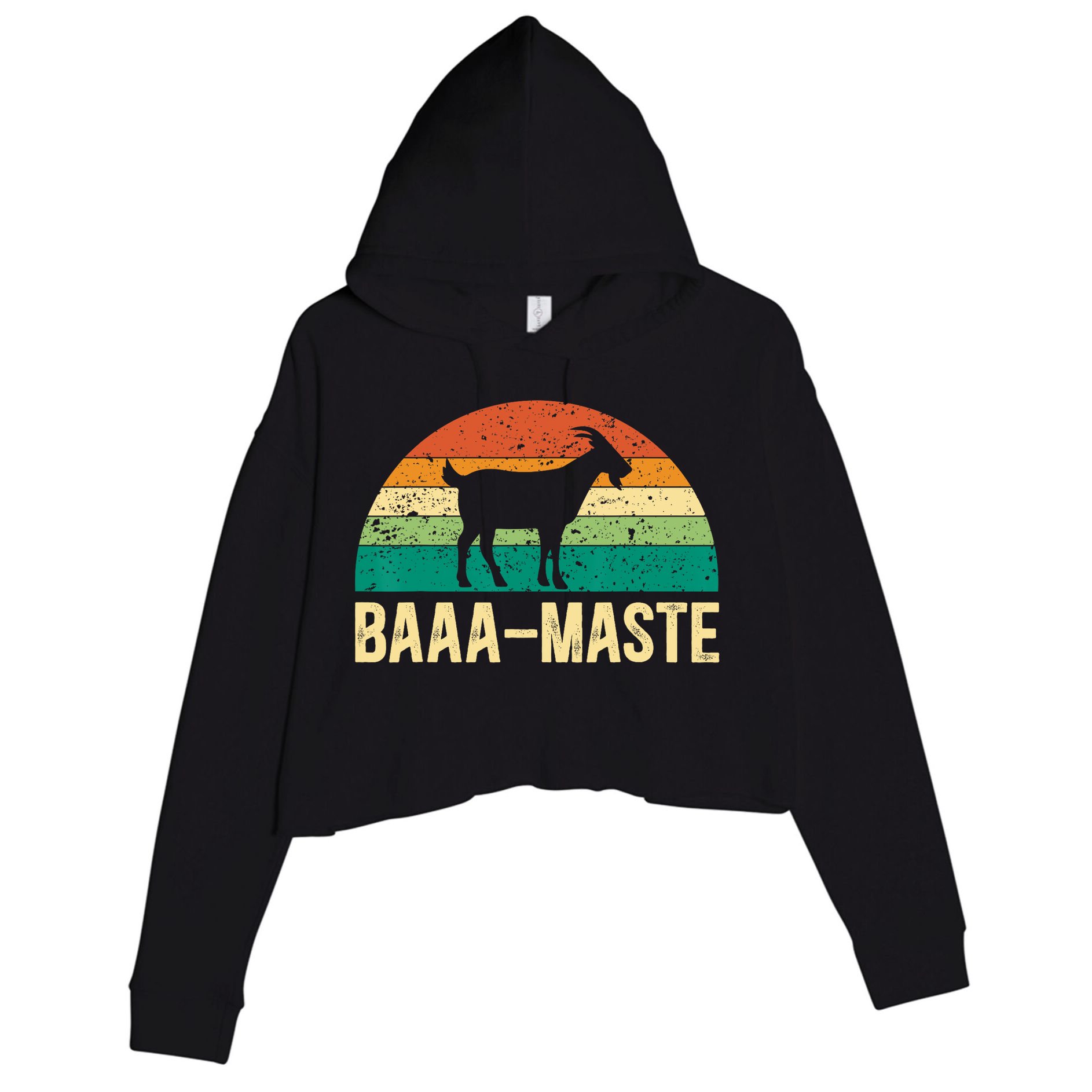 Baaa Maste Yoga Lover Spiritual Meditation Goat Lady Crop Fleece Hoodie