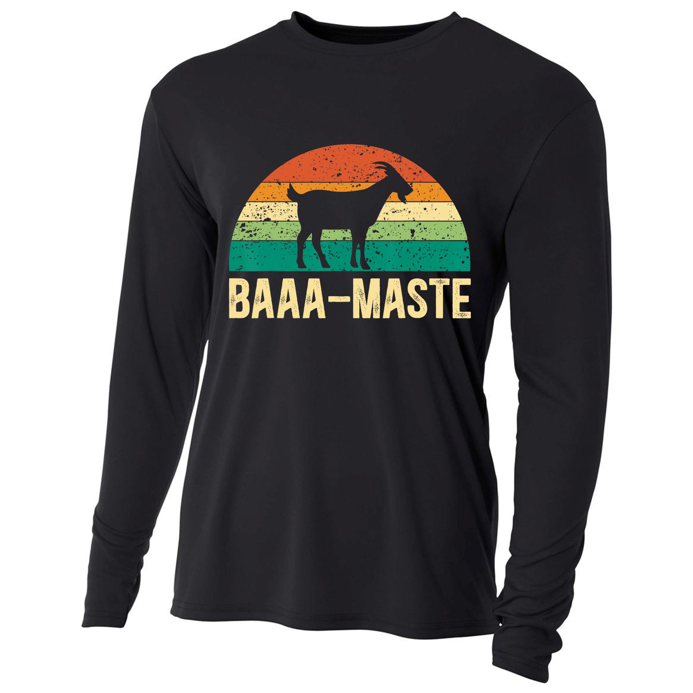 Baaa Maste Yoga Lover Spiritual Meditation Goat Lady Cooling Performance Long Sleeve Crew