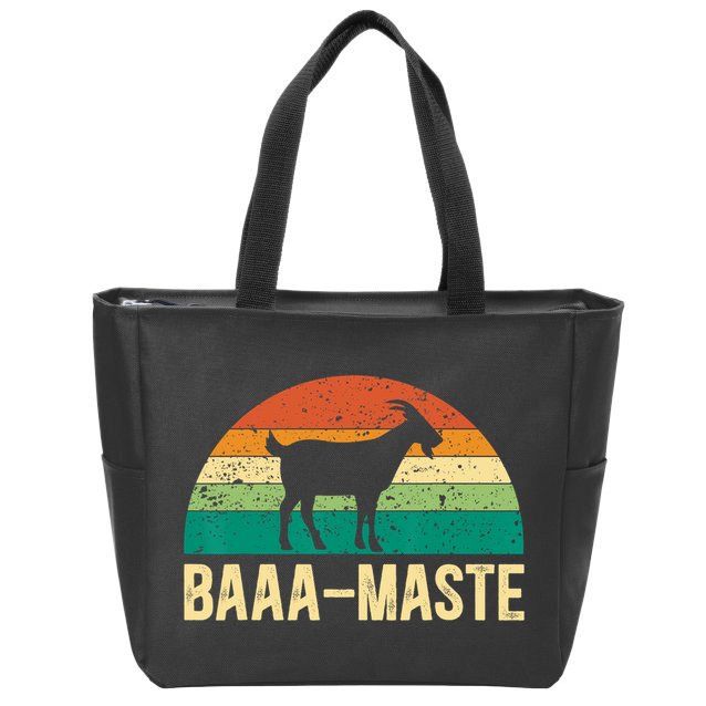 Baaa Maste Yoga Lover Spiritual Meditation Goat Lady Zip Tote Bag