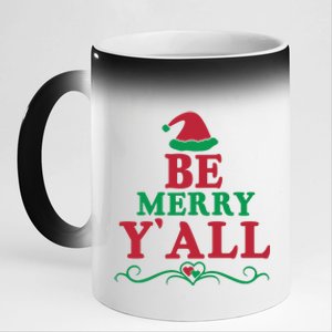 Be Merry Yall 11oz Black Color Changing Mug