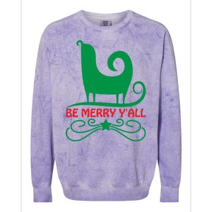 Be Merry Yall Colorblast Crewneck Sweatshirt