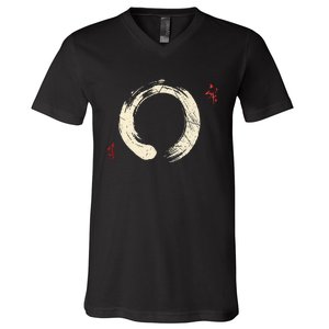 Buddhism Meditation Yoga Bonsai Zen Enso Circle Goa Karma Om V-Neck T-Shirt