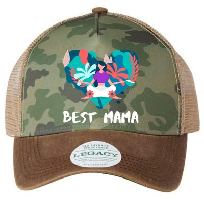 Best Mama Yoga Mom Gift Legacy Tie Dye Trucker Hat