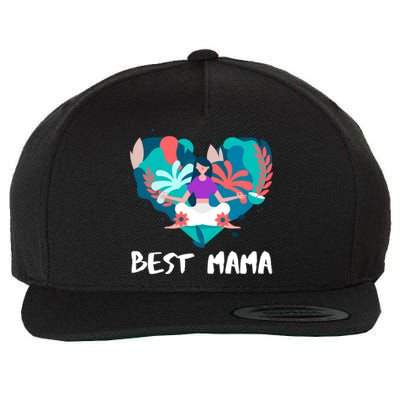 Best Mama Yoga Mom Gift Wool Snapback Cap