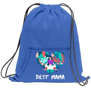 Best Mama Yoga Mom Gift Sweatshirt Cinch Pack Bag