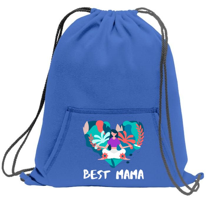 Best Mama Yoga Mom Gift Sweatshirt Cinch Pack Bag