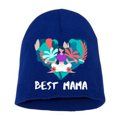 Best Mama Yoga Mom Gift Short Acrylic Beanie