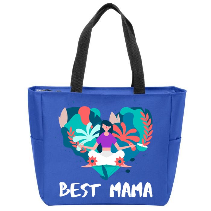 Best Mama Yoga Mom Gift Zip Tote Bag