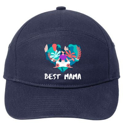 Best Mama Yoga Mom Gift 7-Panel Snapback Hat