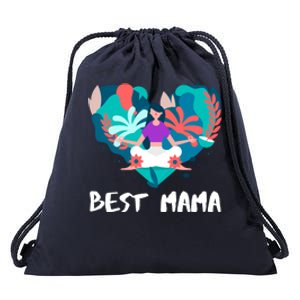 Best Mama Yoga Mom Gift Drawstring Bag