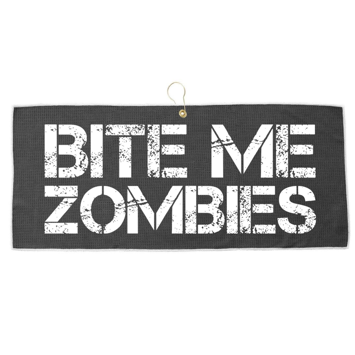 Bite Me Zombies Large Microfiber Waffle Golf Towel