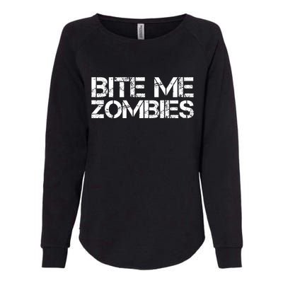 Bite Me Zombies Womens California Wash Sweatshirt