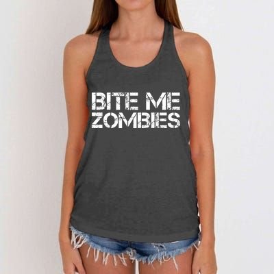 Bite Me Zombies Women's Knotted Racerback Tank