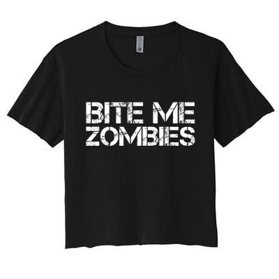 Bite Me Zombies Women's Crop Top Tee