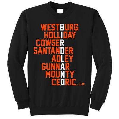 Birdland Names 2024 Baltimore Baseball Sweatshirt