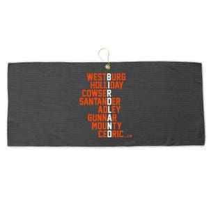 Birdland Names 2024 Baltimore Baseball Large Microfiber Waffle Golf Towel