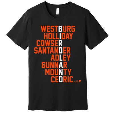 Birdland Names 2024 Baltimore Baseball Premium T-Shirt