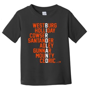 Birdland Names 2024 Baltimore Baseball Toddler T-Shirt