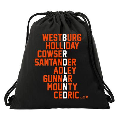 Birdland Names 2024 Baltimore Baseball Drawstring Bag