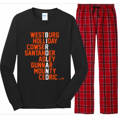 Birdland Names 2024 Baltimore Baseball Long Sleeve Pajama Set