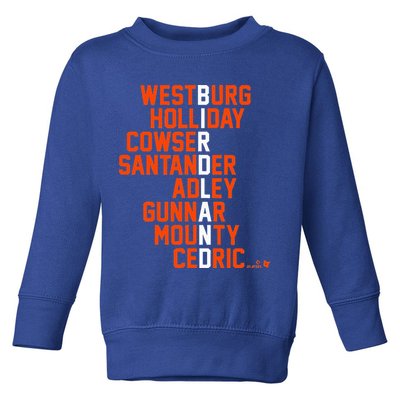 Birdland Names 2024 Baltimore Baseball Toddler Sweatshirt